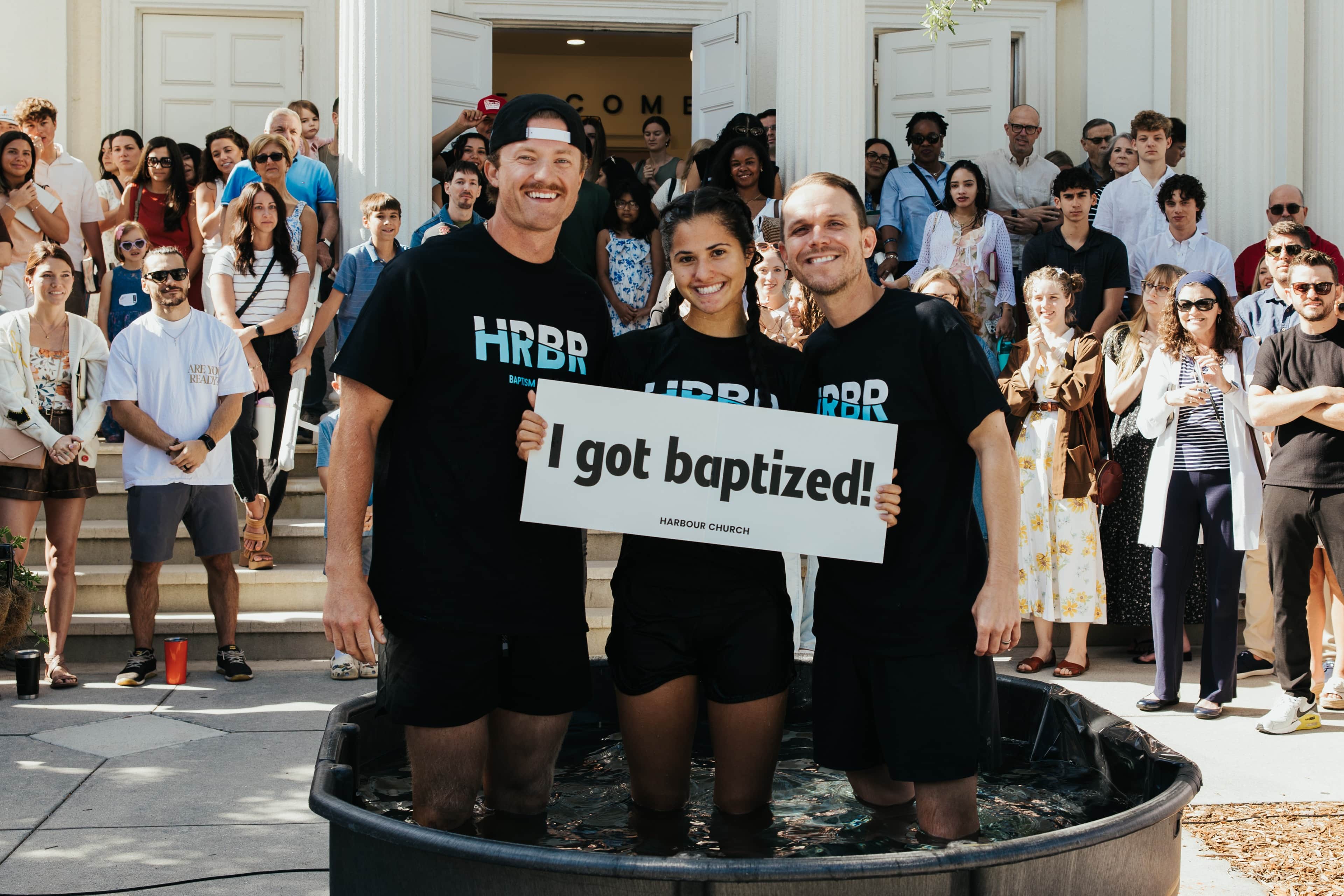 A baptism celebration at Harbour Church